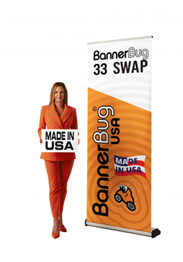 BannerBug Swap retractable banner stand